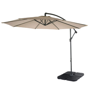 Ampelschirm neigbar mit Ständer Polyester Stahl Ø3m sand-beige