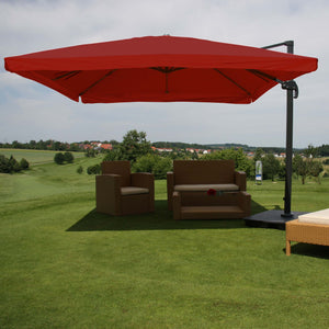 Ampelschirm mit Ständer Polyester Alu/Stahl 3x3m bordeaux