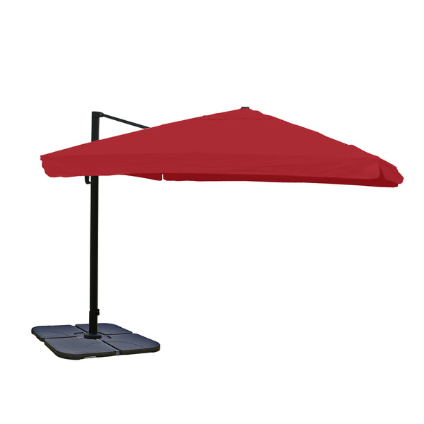 Ampelschirm mit Ständer Polyester Alu/Stahl 3x3m bordeaux