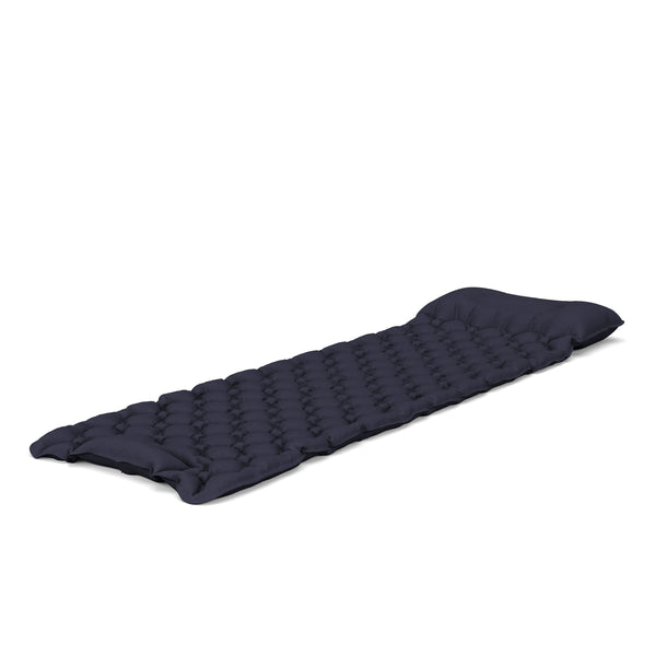 Materassino da campeggio con cuscino 195 x 60 x 5 cm blu scuro