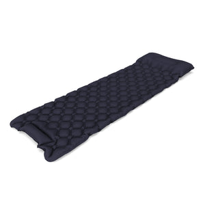 Materassino da campeggio con cuscino 195 x 60 x 5 cm blu scuro