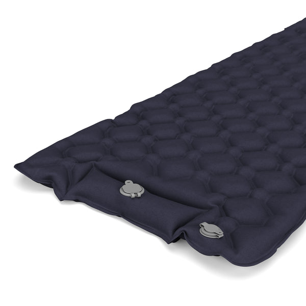 Materassino da campeggio con cuscino 195 x 60 x 5 cm blu scuro