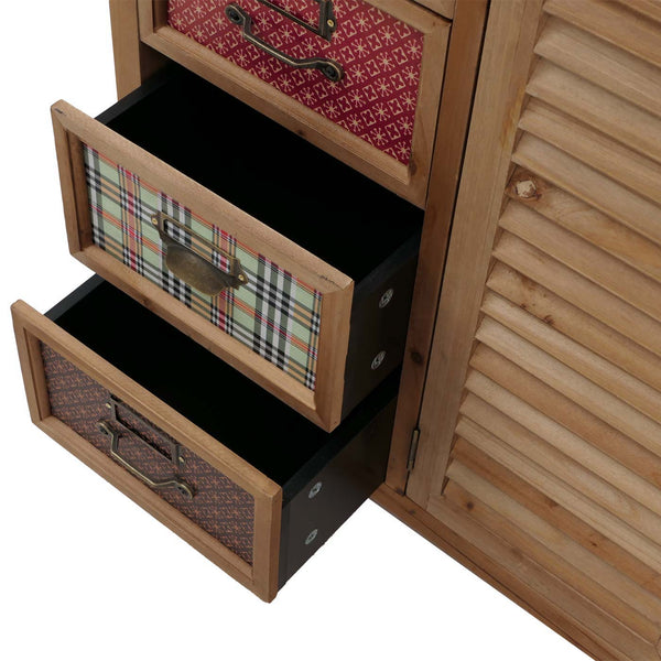 Apothekerkommode Schrank Schubladen Etikettenhalter Vintage Shabby Fensterladen 80x91x40cm natur