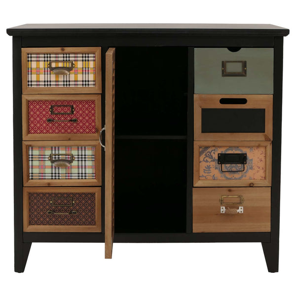 Apothekerkommode Schrank Schubladen Etikettenhalter Vintage Shabby Fensterladen 80x91x40cm schwarz