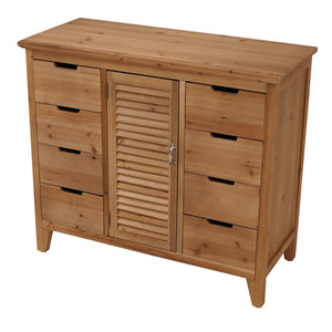 Apothekerkommode Schrank Staufächer Schubladen Vintage Fensterladenoptik 80x91x40cm natur