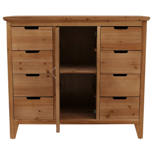 Apothekerkommode Schrank Staufächer Schubladen Vintage Fensterladenoptik 80x91x40cm natur