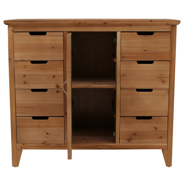 Apothekerkommode Schrank Staufächer Schubladen Vintage Fensterladenoptik 80x91x40cm natur