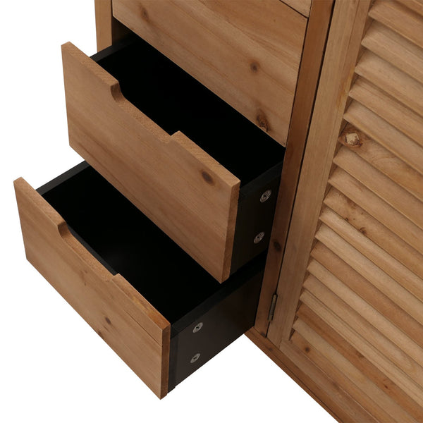 Apothekerkommode Schrank Staufächer Schubladen Vintage Fensterladenoptik 80x91x40cm natur