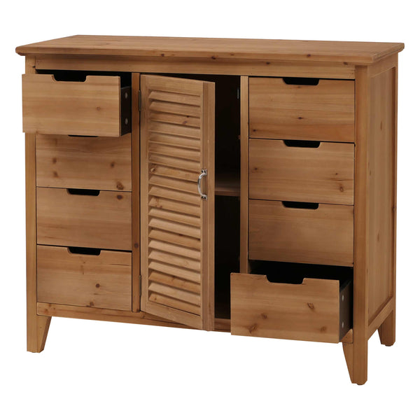 Apothekerkommode Schrank Staufächer Schubladen Vintage Fensterladenoptik 80x91x40cm natur