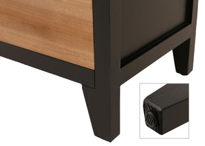 Apothekerkommode Schrank Staufächer Schubladen Vintage Fensterladenoptik 80x91x40cm schwarz