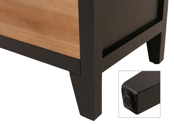 Apothekerkommode Schrank Staufächer Schubladen Vintage Fensterladenoptik 80x91x40cm schwarz