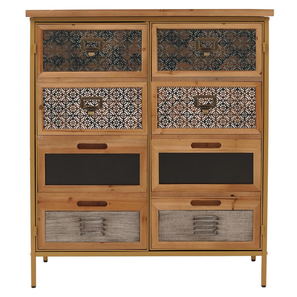 Apothekerkommode Highboard Schrank Staufächer Vintage Shabby-Look 94x80x35cm blau