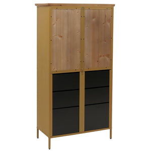 Apothekerkommode Highboard Schubladen Vintage Shabby-Look 136x73x35cm blau Metalloptik