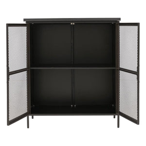 Apothekerkommode Highboard Schrank Staufächer Vintage Shabby-Look 94x80x35cm Metalloptik