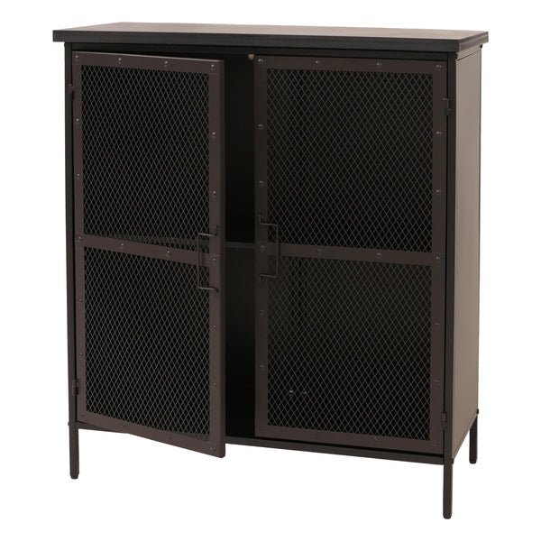 Apothekerkommode Highboard Schrank Staufächer Vintage Shabby-Look 94x80x35cm Metalloptik