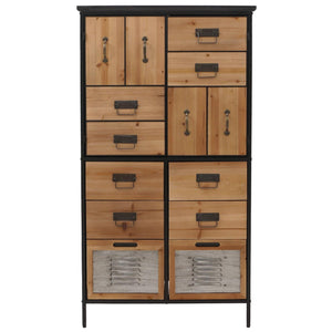 Apothekerkommode Highboard Schubladen Vintage Shabby-Look 136x73x35cm natur