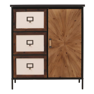 Apothekerkommode Highboard Schrank Staufächer Vintage Shabby-Look 94x80x35cm natur hell