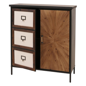 Apothekerkommode Highboard Schrank Staufächer Vintage Shabby-Look 94x80x35cm natur hell