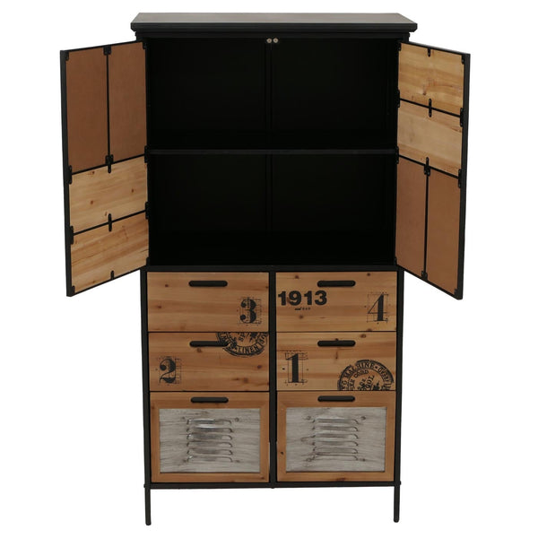Apothekerkommode Highboard Schubladen Vintage Shabby-Look 136x73x35cm natur Metalloptik