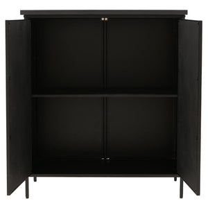 Apothekerkommode Highboard Schrank Staufächer Vintage Shabby-Look 94x80x35cm Rattanoptik