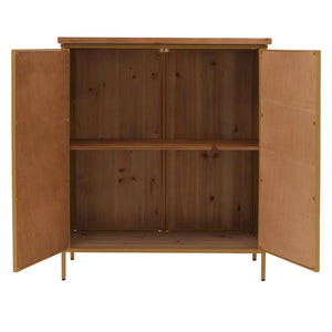 Apothekerkommode Highboard Schrank Staufächer Vintage Shabby-Look 94x80x35cm rot/blau