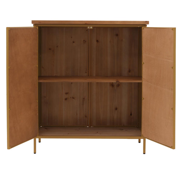 Apothekerkommode Highboard Schrank Staufächer Vintage Shabby-Look 94x80x35cm rot/blau