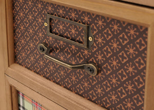 Apothekerkommode Schrank Schubladen Etikettenhalter Vintage Shabby Holz 80x91x40cm natur