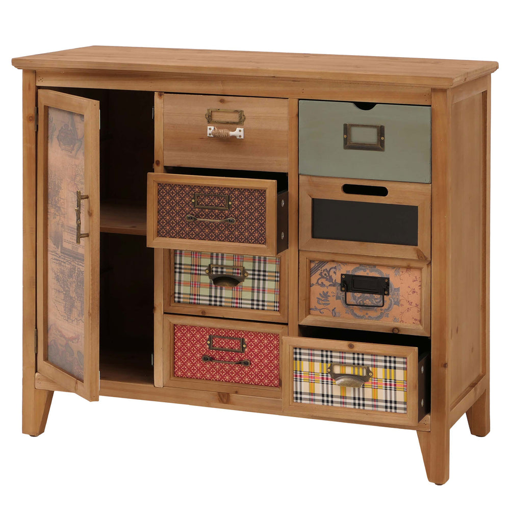Apothekerkommode Schrank Schubladen Etikettenhalter Vintage Shabby Holz 80x91x40cm natur
