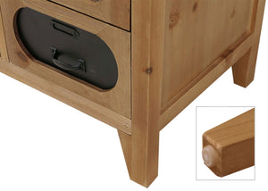 Apothekerkommode Schrank Schubladen Staufach Vintage Shabby Industrial 80x91x40cm natur
