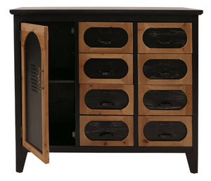 Apothekerkommode Schrank Schubladen Staufach Vintage Shabby Industrial 80x91x40cm schwarz