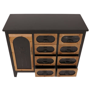 Apothekerkommode Schrank Schubladen Staufach Vintage Shabby Industrial 80x91x40cm schwarz