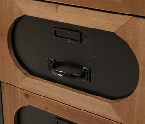 Apothekerkommode Schrank Schubladen Staufach Vintage Shabby Industrial 80x91x40cm schwarz