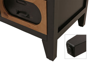 Apothekerkommode Schrank Schubladen Staufach Vintage Shabby Industrial 80x91x40cm schwarz