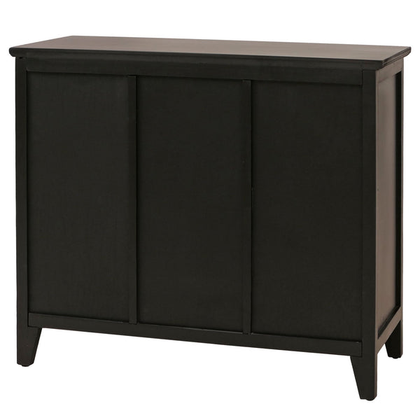 Apothekerkommode Sideboard Schrank Staufächer Schubladen Vintage Rattanoptik 80x91x40cm schwarz