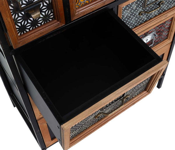 Apothekerkommode Vintage Holz Metall Schubladenschrank 120x62x33cm