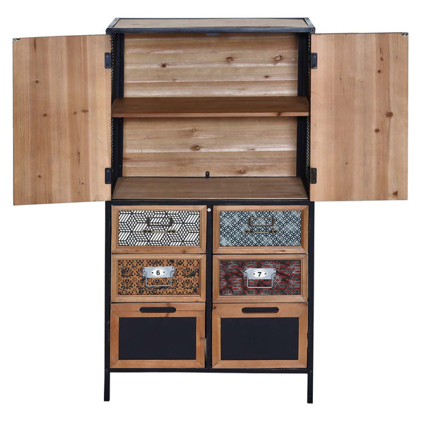 Apothekerkommode Vintage Holz Metall Schubladenschrank 120x62x33cm