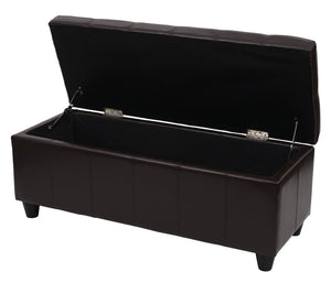 Aufbewahrungs-Truhe Kriens Kunstleder 45x114x45cm braun