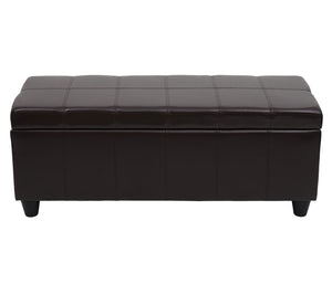 Aufbewahrungs-Truhe Kriens Kunstleder 45x114x45cm braun