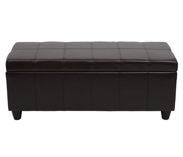 Aufbewahrungs-Truhe Kriens Kunstleder 45x114x45cm braun
