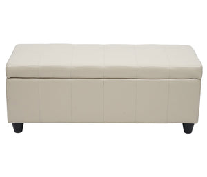 Aufbewahrungs-Truhe Kriens Kunstleder 45x114x45cm creme