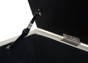 Aufbewahrungs-Truhe Kriens Kunstleder 45x114x45cm creme