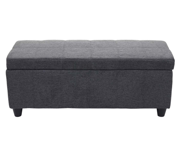 Aufbewahrungs-Truhe Kriens Textil 45x114x45cm dunkelgrau