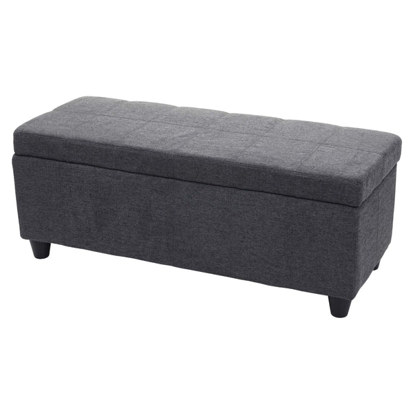 Aufbewahrungs-Truhe Kriens Textil 45x114x45cm dunkelgrau