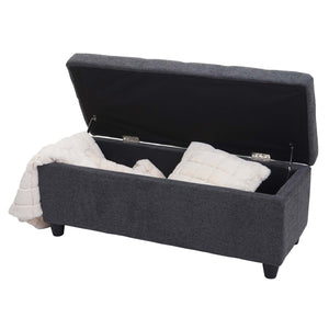 Aufbewahrungs-Truhe Kriens Textil 45x114x45cm dunkelgrau