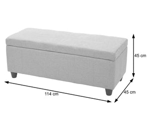 Aufbewahrungs-Truhe Kriens Textil 45x114x45cm dunkelgrau