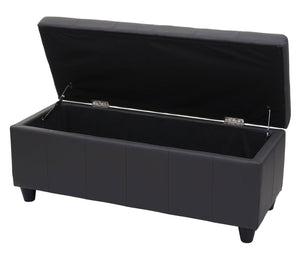 Aufbewahrungsbank Kunstleder Sitztruhe 114x45x45cm grau