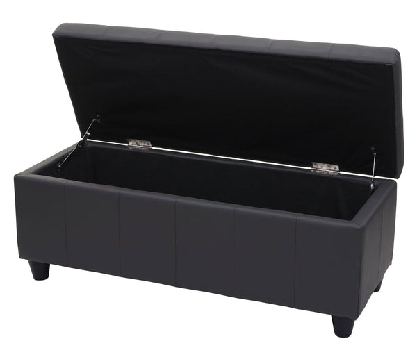 Aufbewahrungsbank Kunstleder Sitztruhe 114x45x45cm grau