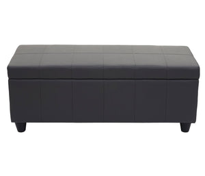 Aufbewahrungsbank Kunstleder Sitztruhe 114x45x45cm grau
