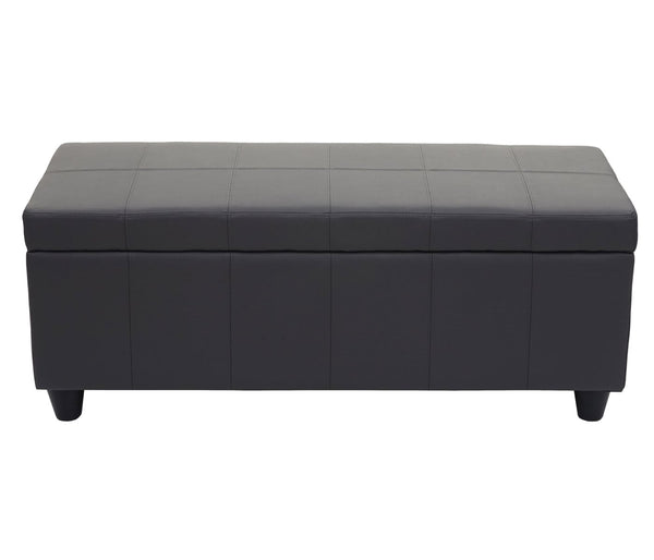 Aufbewahrungsbank Kunstleder Sitztruhe 114x45x45cm grau