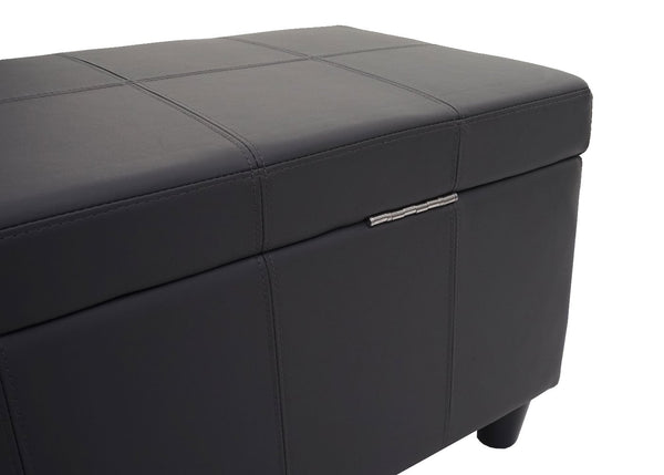 Aufbewahrungsbank Kunstleder Sitztruhe 114x45x45cm grau